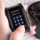 It sorta looks like a smartphone that’s been scaled down for your wrist, especially on the lock screen.